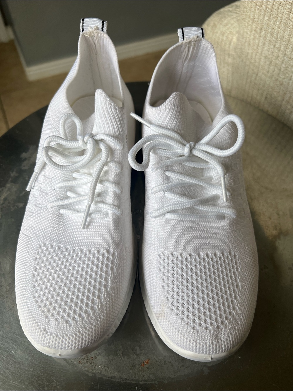 Danskin white knit pull-on walking sneakers - Picture 6 of 7